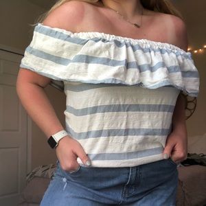Striped Off the Shoulder Top
